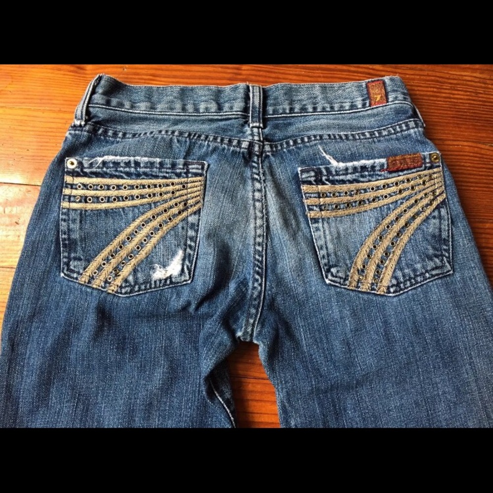 7 for all mankind DOJO jeans distressed 7FAM 26x28 - Picture 3 of 8